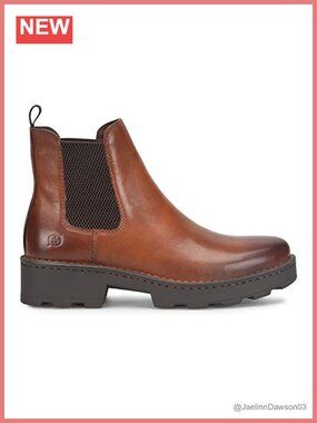 Suede Leather Chelsea Ankle Boots Block Heel Comfort Casual